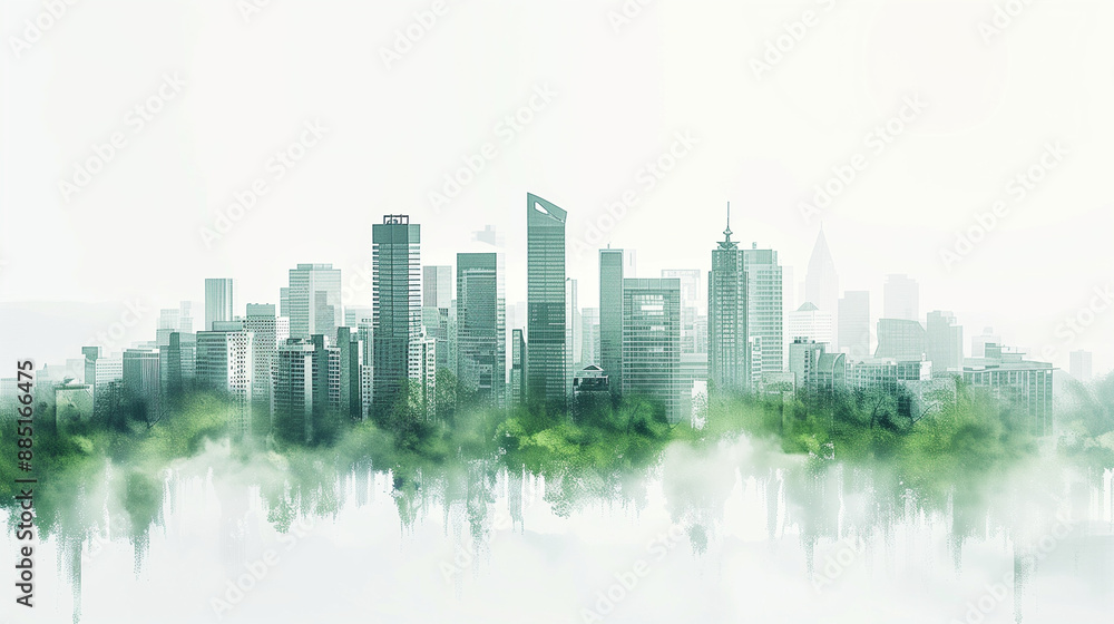 Obraz premium green city skyline