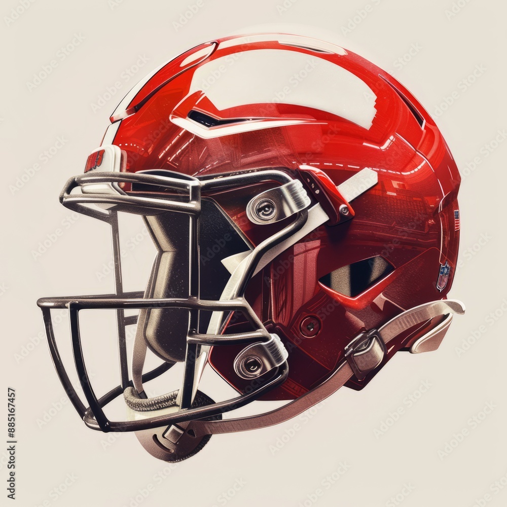 Fototapeta premium Drawing of a Football Helmet on a White Background