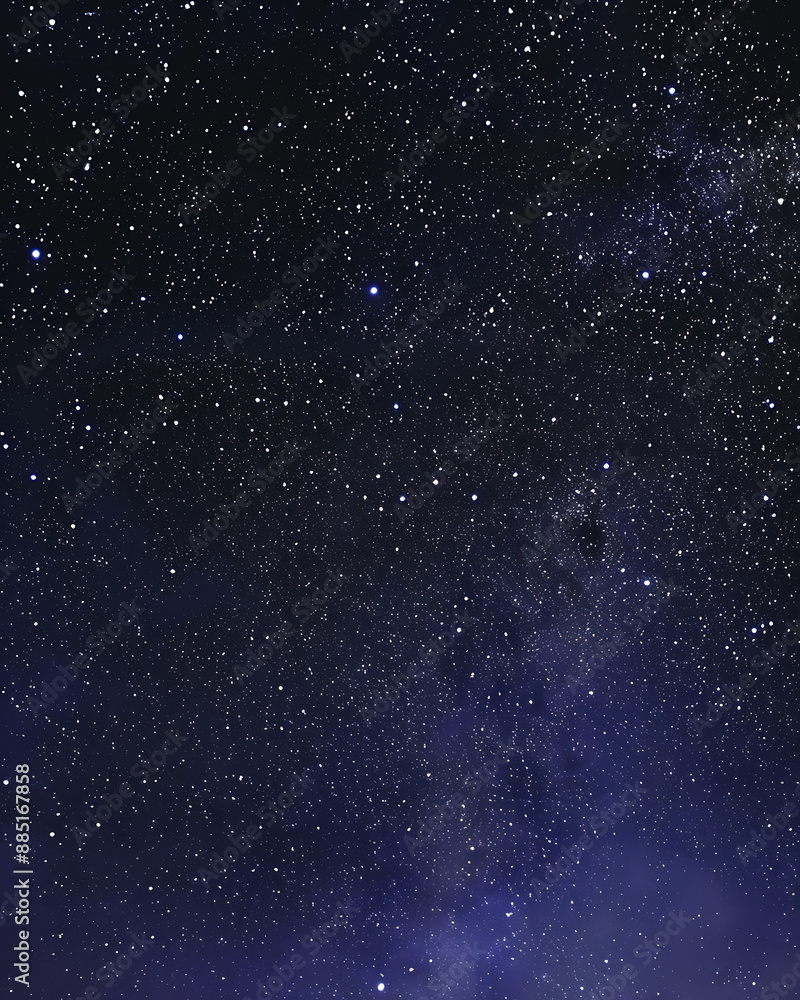 Starry sky with distant view, dark blue tone, starlight twinkling, universe atmosphere. High-definition photography style captures bright Milky Way against endless dark expanse, creating enchanting ce Starry sky with distant view, dark blue tone, starlight twinkling, universe atmosphere. High-definition photography style captures bright Milky Way against endless dark expanse, creating enchanting ce