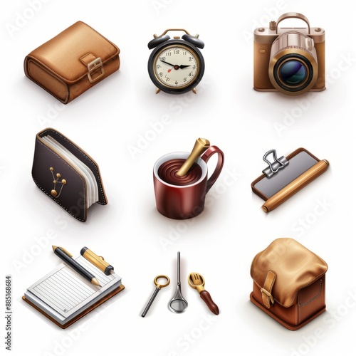 Assorted Items Scattered on White Surface