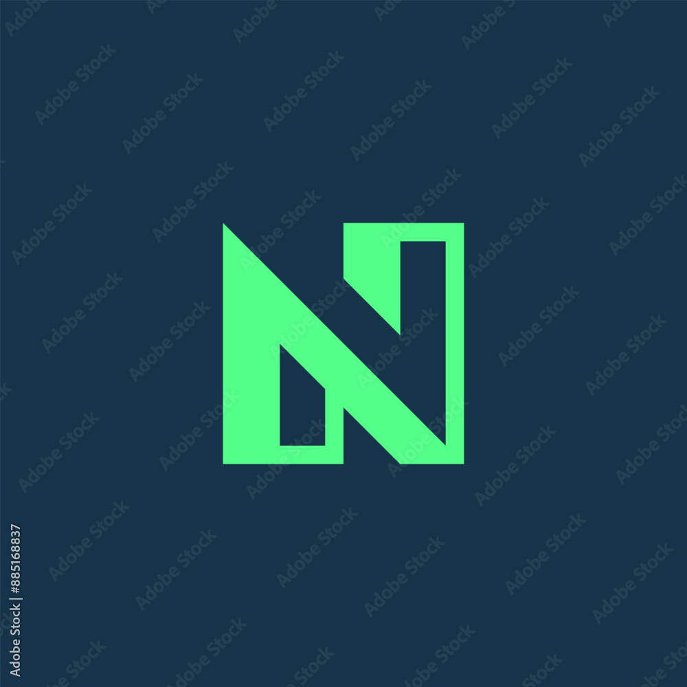 Letter N logo. icon modern business. green color combination Letter N logo. icon modern business. green color combination