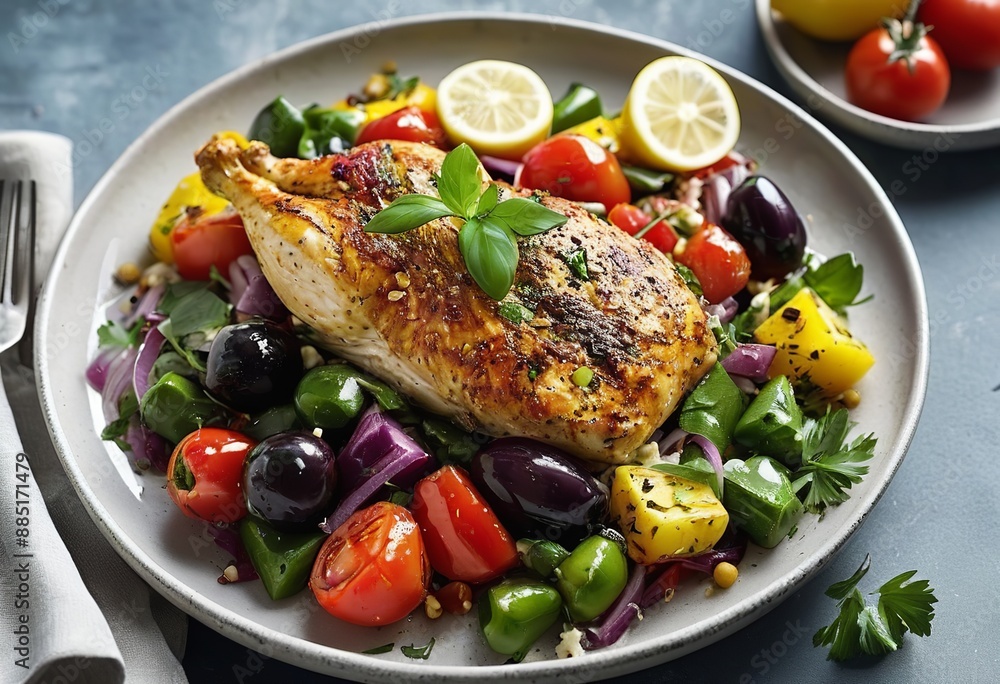 Savor the Flavors of Greece: Grilled Chicken with Vibrant Vegetables Savor the Flavors of Greece: Grilled Chicken with Vibrant Vegetables