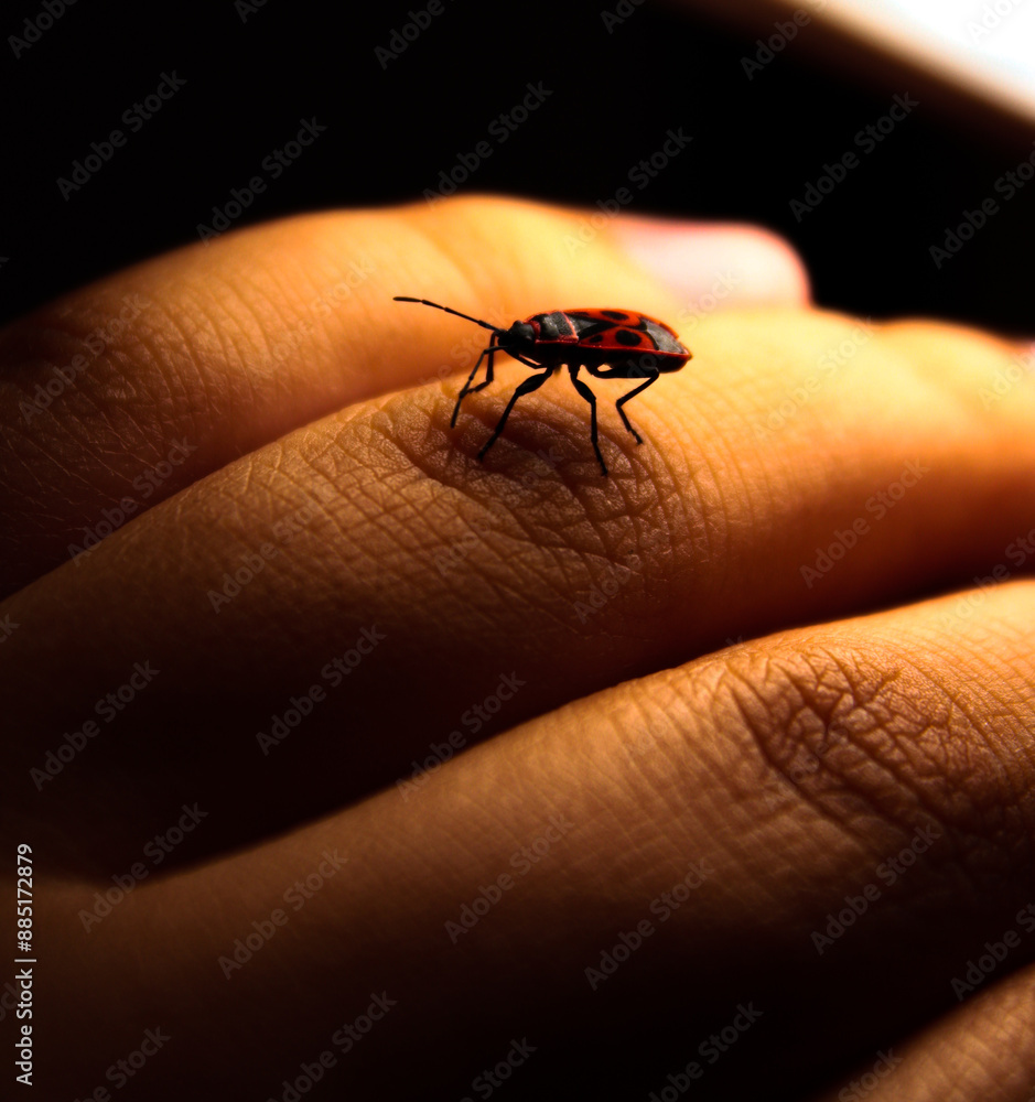 Beetle on hand Beetle on hand