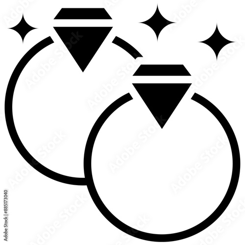 Rings vector icon illustration of Party and Celebration iconset.