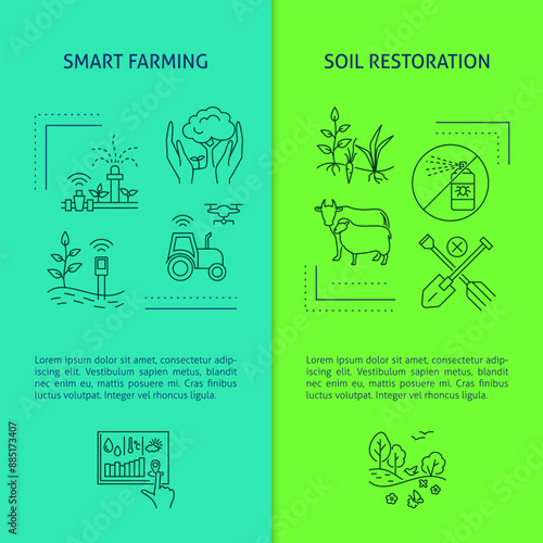 Smart eco farming banner template