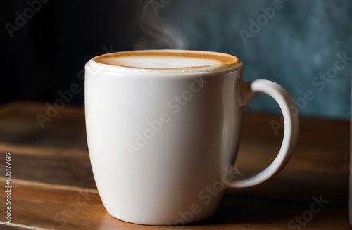 cup of coffee on wooden table