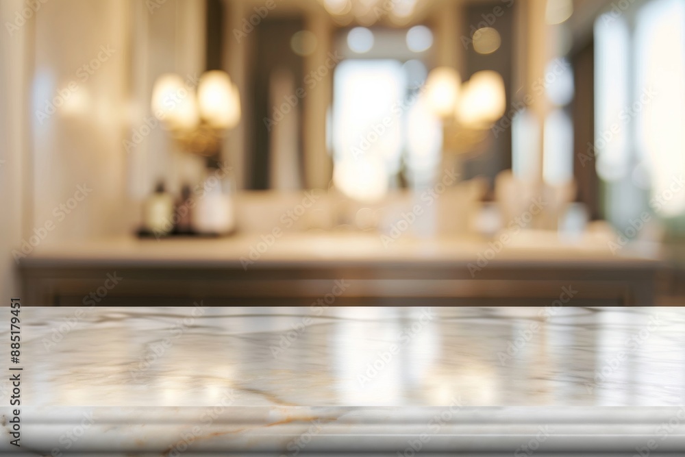 A polished marble countertop, modern fixtures, and a light-filled space create a luxurious and timeless bathroom design. A polished marble countertop, modern fixtures, and a light-filled space create a luxurious and timeless bathroom design.