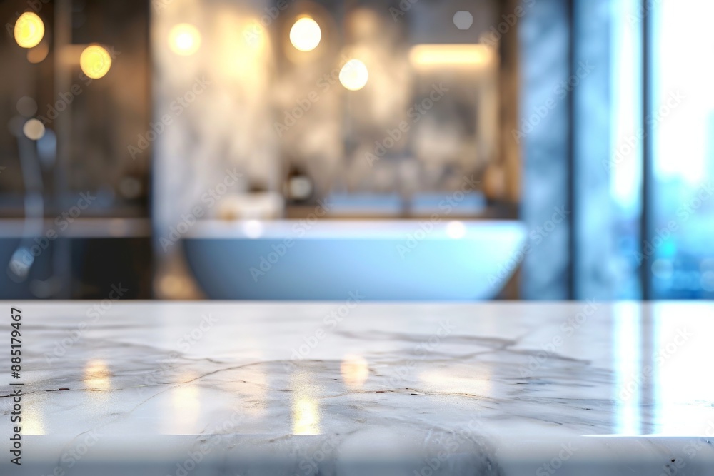 A polished marble countertop, modern fixtures, and a light-filled space create a luxurious and timeless bathroom design. A polished marble countertop, modern fixtures, and a light-filled space create a luxurious and timeless bathroom design.