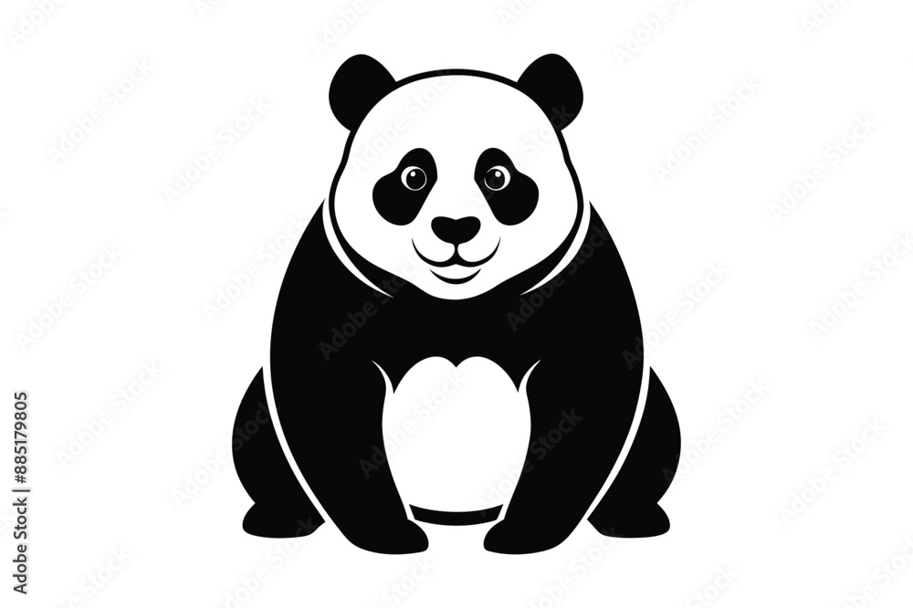 panda silhouette vector illustration panda silhouette vector illustration