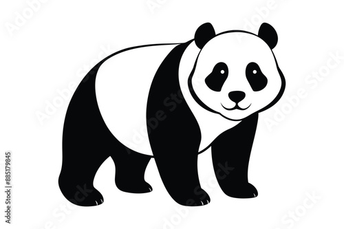 panda silhouette vector illustration