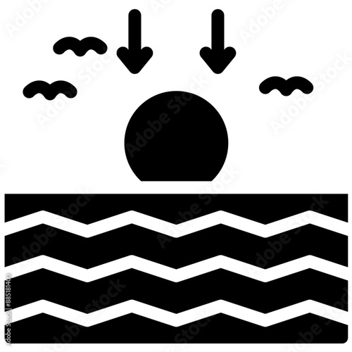 Sundown vector icon illustration of Coastline iconset.
