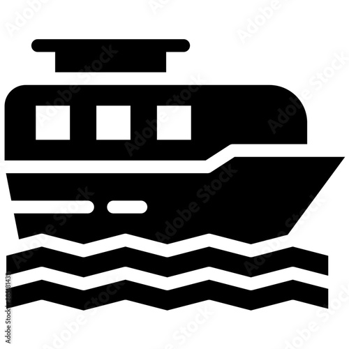 Boat vector icon illustration of Coastline iconset.