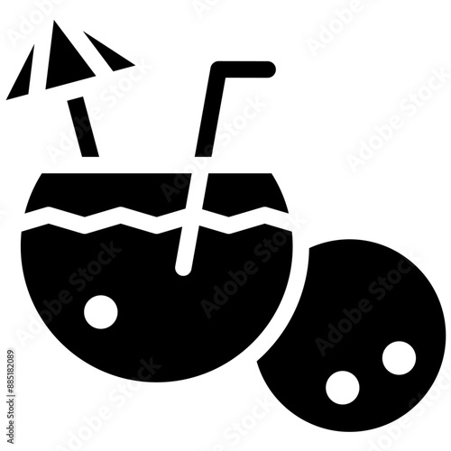 Coconut vector icon illustration of Coastline iconset.