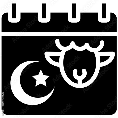 Eid al-Adha vector icon illustration of Hajj Pilgrimage iconset.