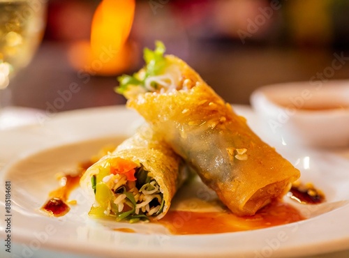 Photos Asian spring rolls