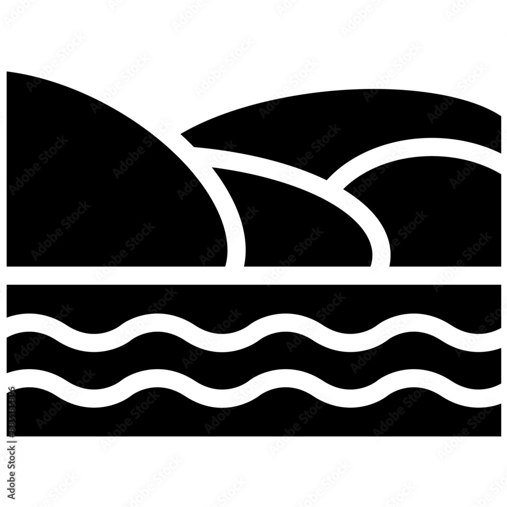 Fototapeta premium Italian Alps vector icon illustration of Italy iconset.