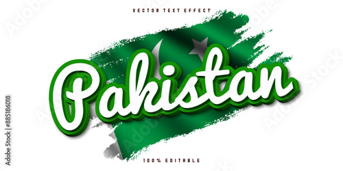 Editable text effect - Pakistan with its national country flag
