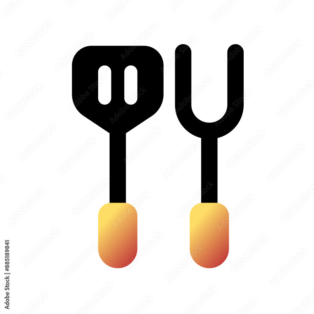 Fototapeta premium Editable spatula, bbq fork vector icon. Part of a big icon set family. Perfect for web and app interfaces, presentations, infographics, etc