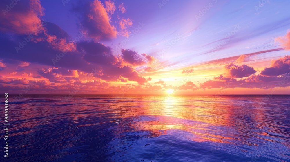 Sunset over a tranquil ocean Sunset over a tranquil ocean
