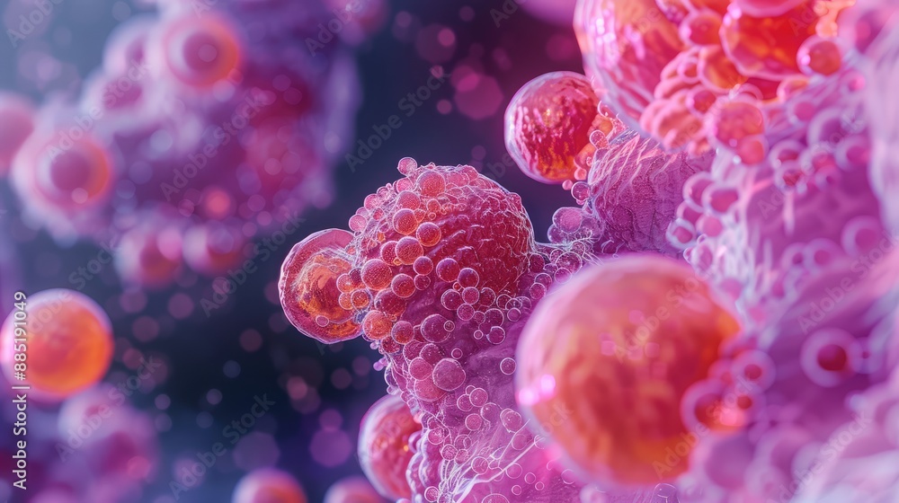 Close-up of human skin cells