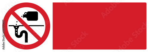 ISO prohibition safety signs_no dumping (drain) your custom message here landscape size 1/2 a4,a3,a2,a1	