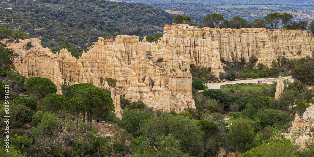 Eroded sandstone cliffs called Orgues de l'Ille sur Tet. In France. Eroded sandstone cliffs called Orgues de l'Ille sur Tet. In France.