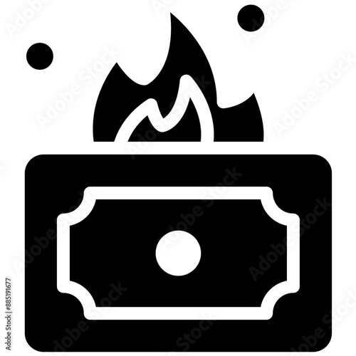 Greed Fueled Fire vector icon illustration of Corruption iconset.