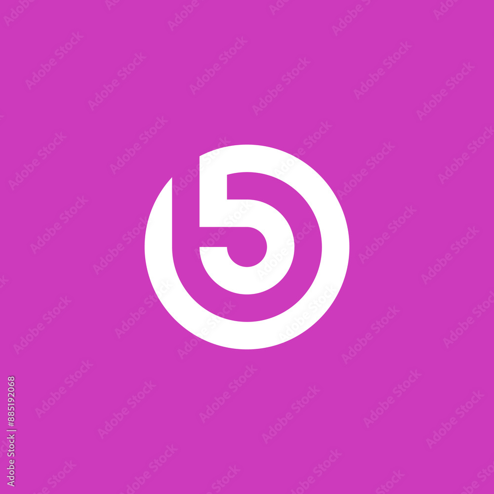 Number 5 Five Circle logo vector design template Number 5 Five Circle logo vector design template