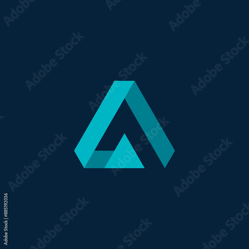 Abstract Triangle Letter A logo vector design template