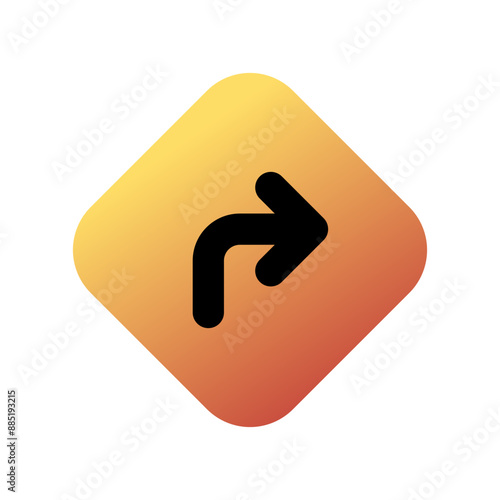 Editable turn right vector icon. Map, location, navigation. Part of a big icon set family. Perfect for web and app interfaces, presentations, infographics, etc