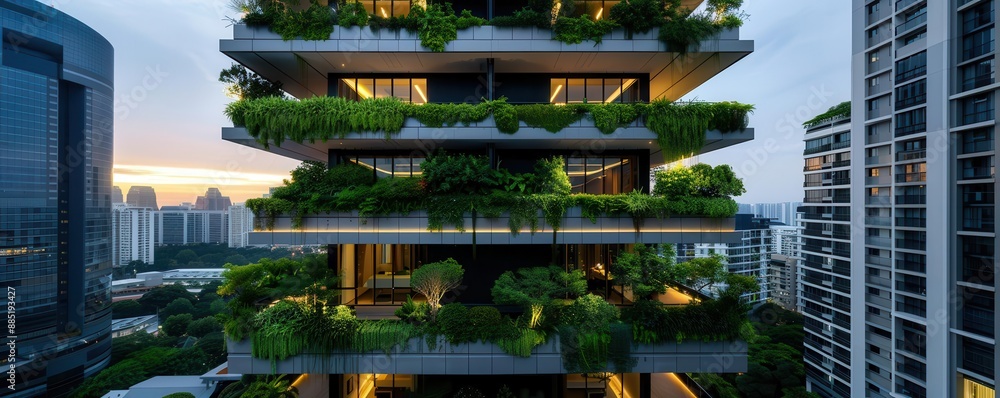 Illustration of High Performance Green Urban Construction