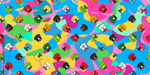 Cool Seamless Colorful Abstract Urban Style Hiphop Graffiti Street Art Pattern Vector Background