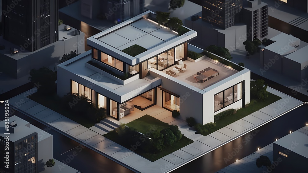 3d home isometric style background 3d home isometric style background