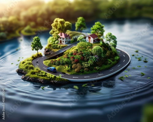 Wallpaper Mural Hybrid vehicles traversing diverse landscapes, symbolizing the journey toward greener transportation options Torontodigital.ca