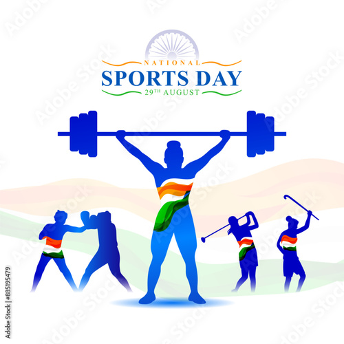 Vector illustration of Indian National Sports Day social media feed template