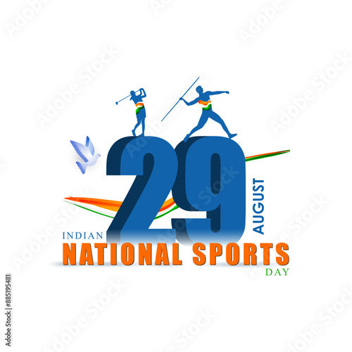 Vector illustration of Indian National Sports Day social media feed template