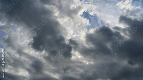 Timelapse of the dramatic dark storm sky and cloud with 4k resolution. The world climate change concept.	