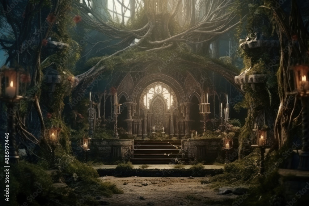 Magical wedding architecture building forest. Magical wedding architecture building forest.