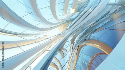 Abstract architecture with strong lines
