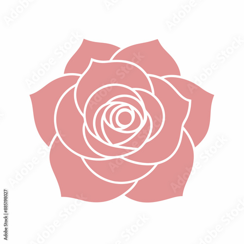 A  elegant rose with a simple, bold outline