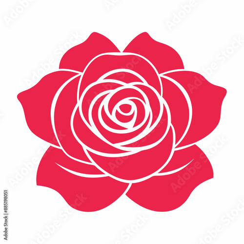 A elegant rose with a simple, bold outline