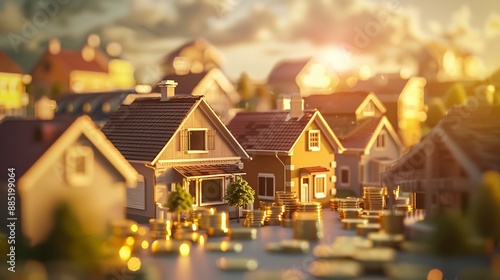 Wallpaper Mural Miniature Town at Night Torontodigital.ca