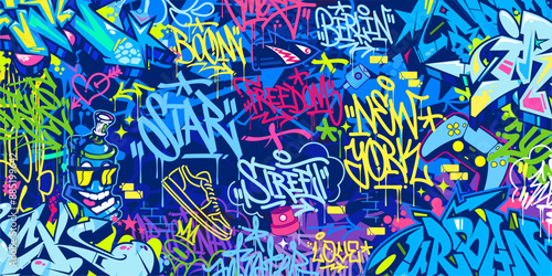 Cool Modern Abstract Hip Hop Urban Street Art Graffiti Style Vector Illustration Background Template