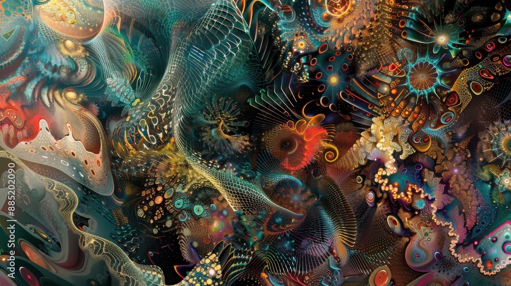 Data Symphony - Abstract AI Processing with Intricate Patterns in Multi-Color Digital Art. Data Symphony - Abstract AI Processing with Intricate Patterns in Multi-Color Digital Art.