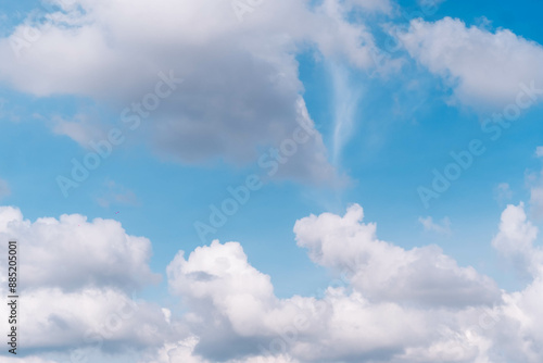 Beautiful panoramic landscape with the blue cloudy.