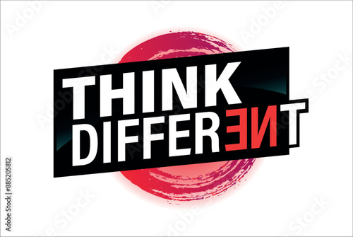 think different poster banner graphic design icon logo sign symbol social media website coupon

