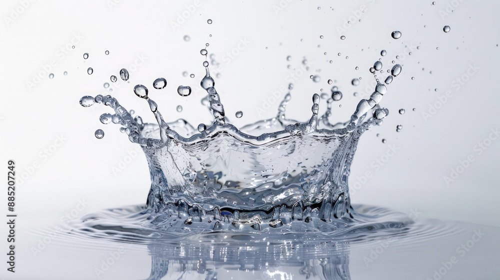 Water droplet creating a splash with ripples and a crown of water. Generate AI image Water droplet creating a splash with ripples and a crown of water. Generate AI image