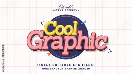 editable cool graphic text effect.typhography logo