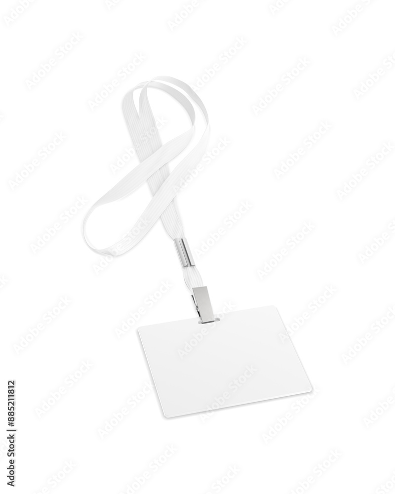 an image of a White Lanyard isolated on a white background an image of a White Lanyard isolated on a white background