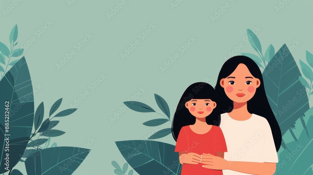 Parenting advice, reproductive health education, flat design illustration ,front view of subject, have copy space for text, focus cover all object, deep dept of field Parenting advice, reproductive health education, flat design illustration ,front view of subject, have copy space for text, focus cover all object, deep dept of field